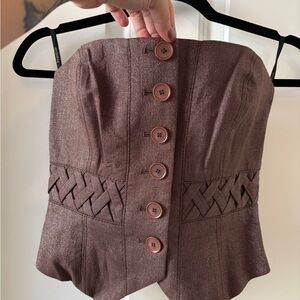 Bebe Mauve Vintage Y2K Strapless Top